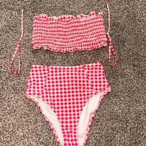 two piece checkered bikini